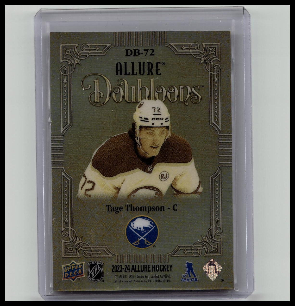 2023-24 Upper Deck Allure Doubloons Tage Thompson Sabers