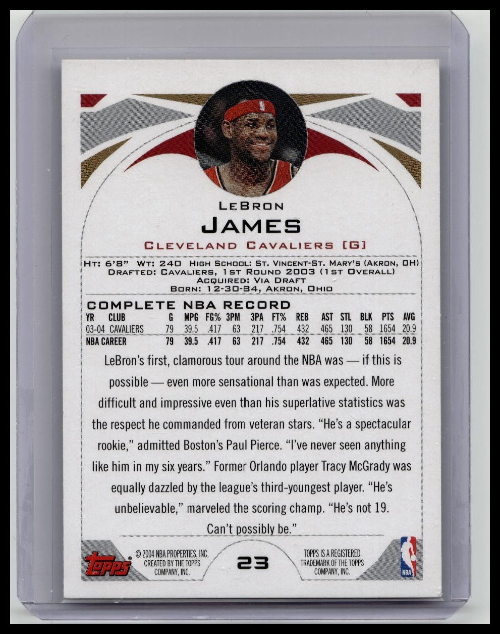2004 Topps LeBron James #23 2nd Year