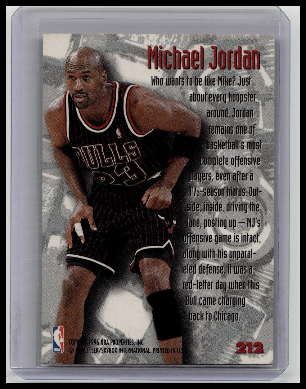 1995-96 Fleer Metal Nuts & Bolts Michael Jordan #212