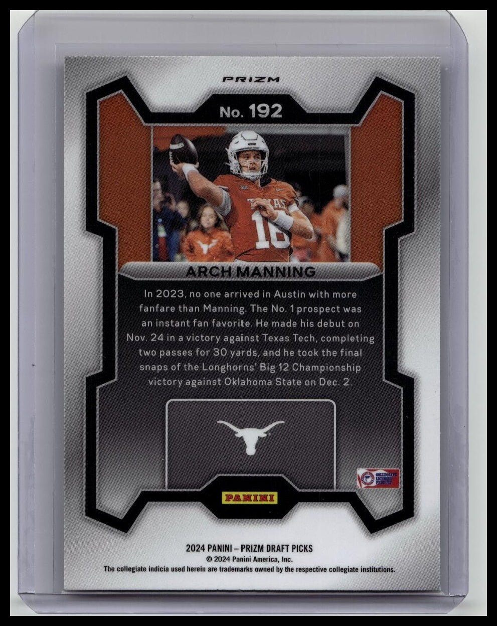 2024 Panini Prizm Draft Picks - Red Ice Prizm #192 Arch Manning (RC)