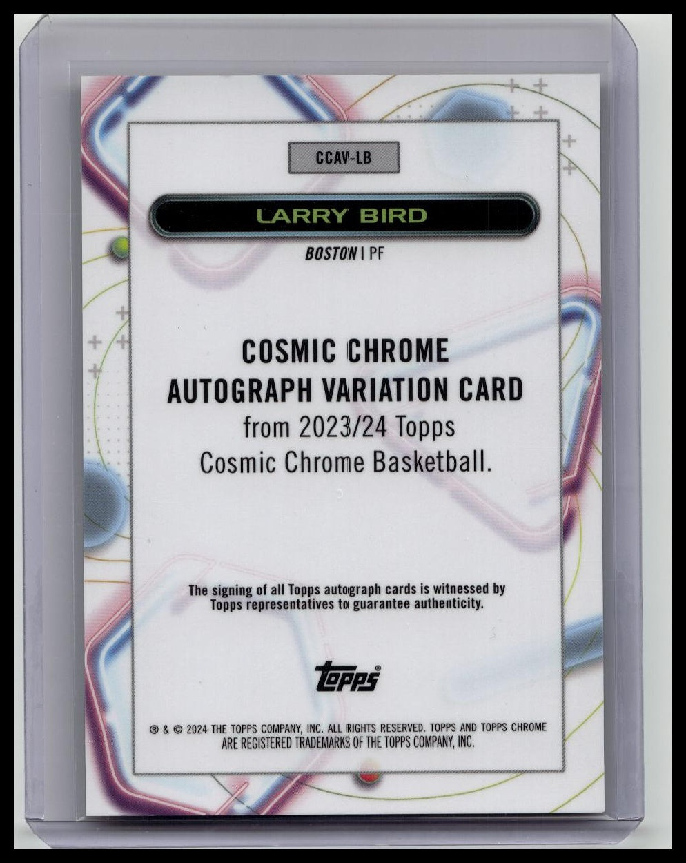 LARRY BIRD 2023 Topps Chrome Cosmic Gold Refractor Auto #'d 19/50