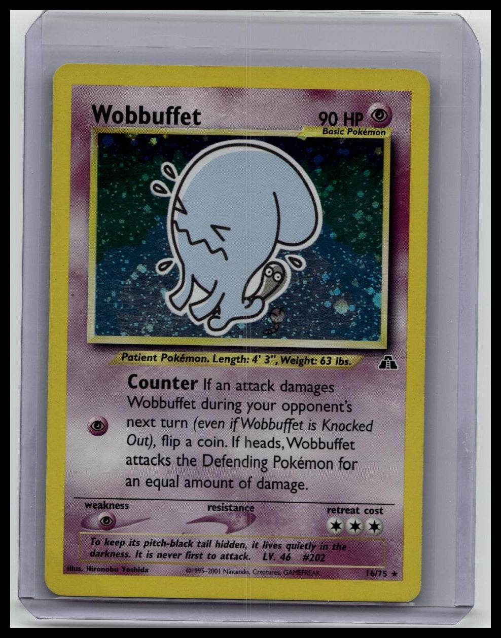 Pokemon TCG Card Neo Discovery Holo Rare Wobbuffet 16/75