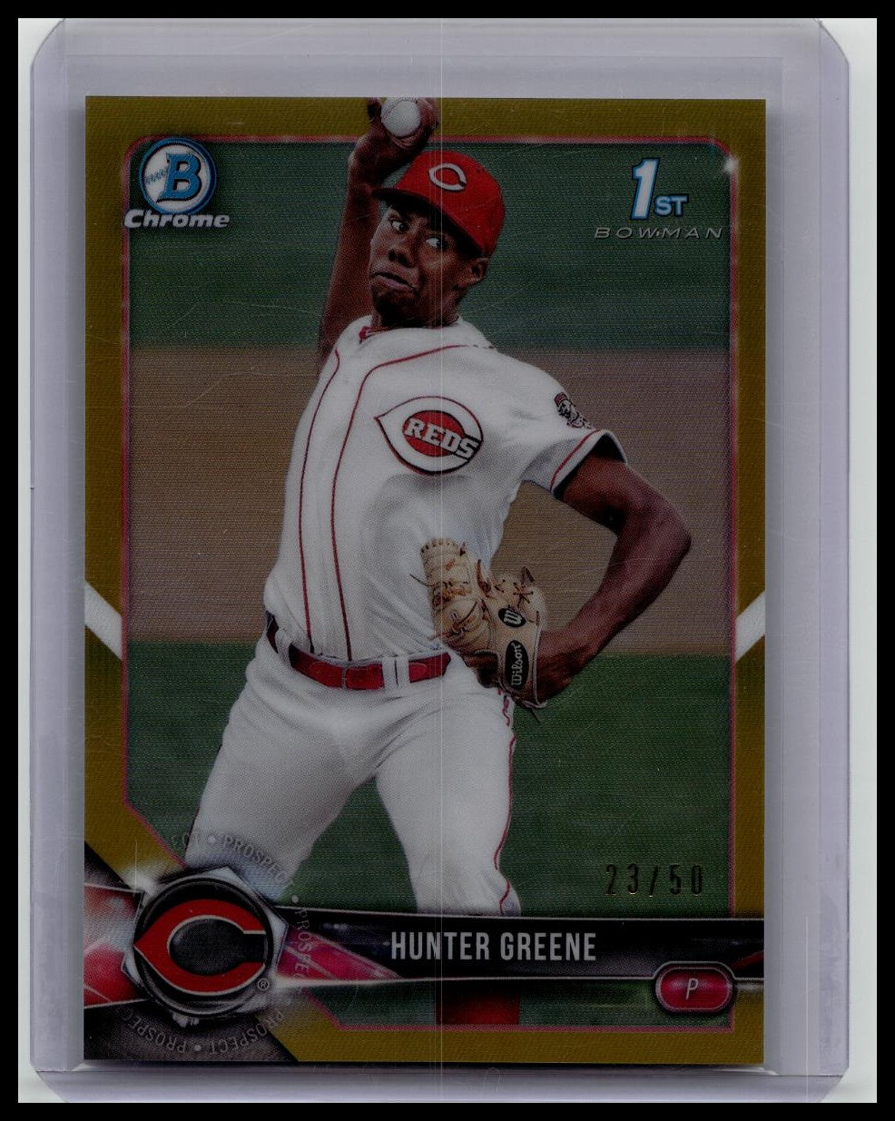 2018 Bowman Chrome Prospects #BCP48 Hunter Greene 1st Gold /50