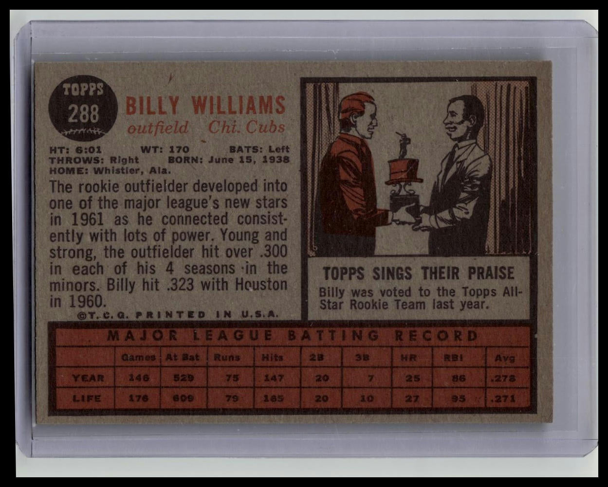 1962 Topps Billy Williams #288