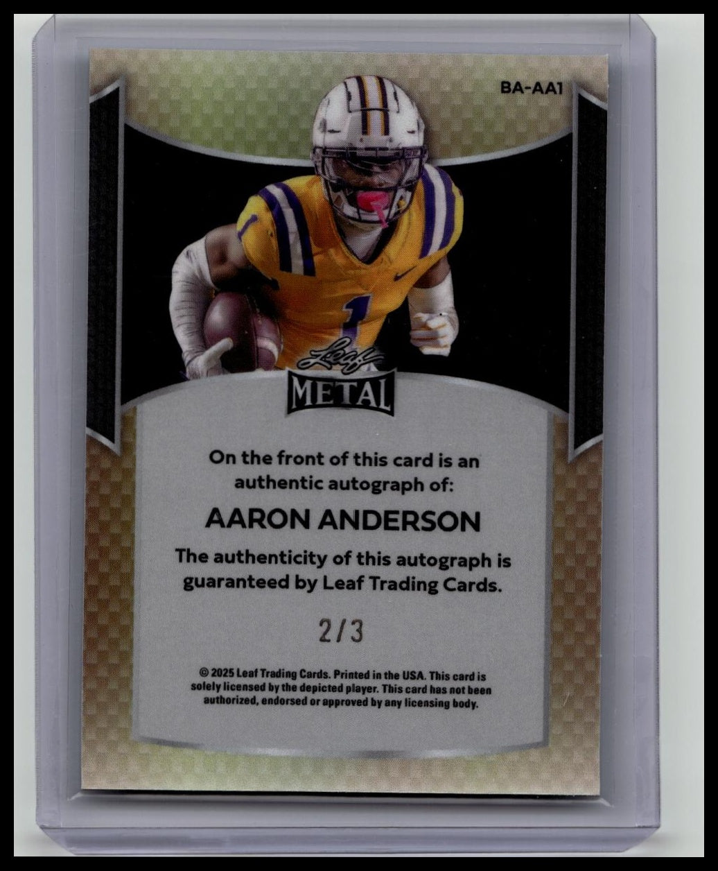 2025 Leaf Metal Green Ice Aaron Anderson Rc Auto #'d 2/3