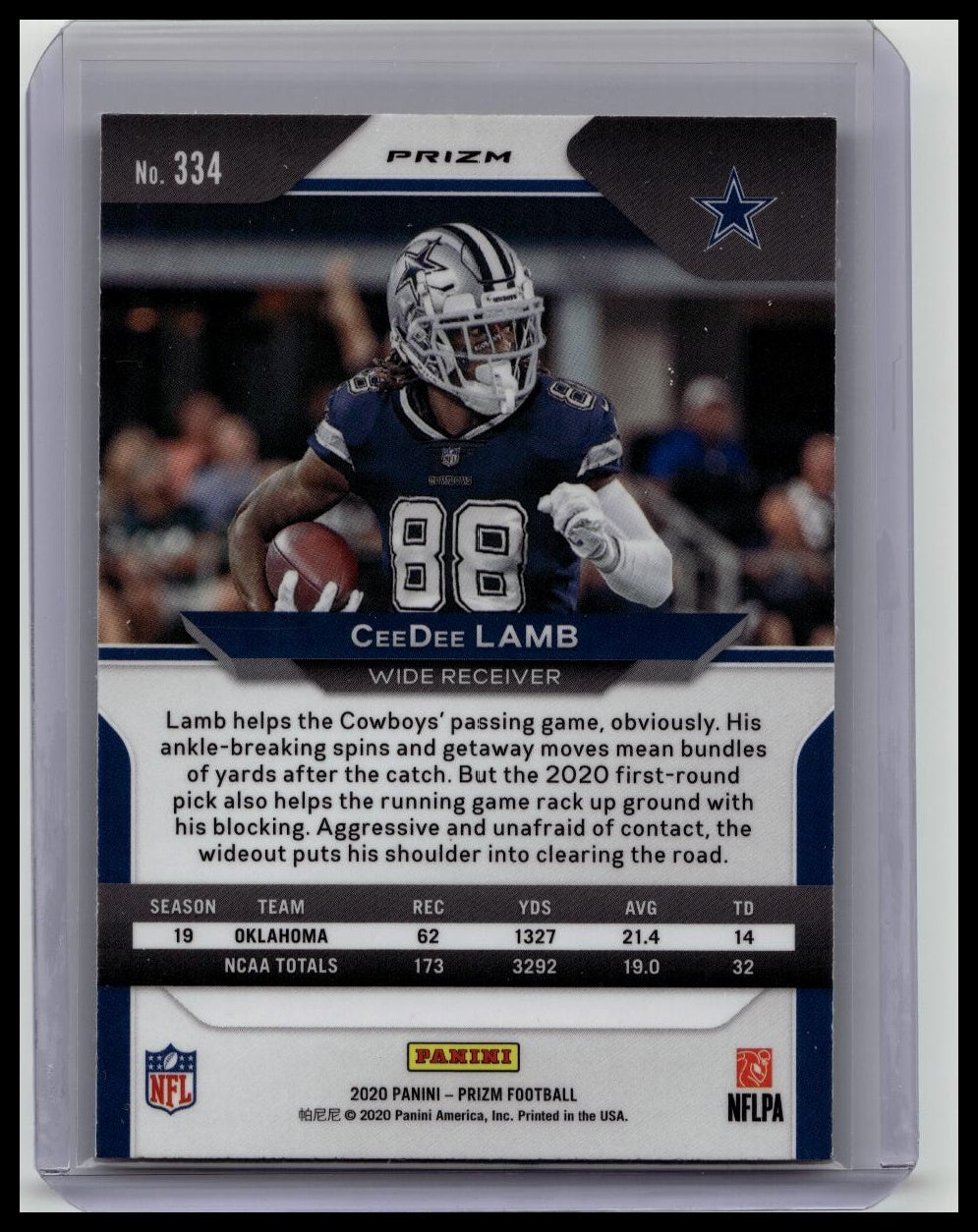 2020 Panini Prizm CeeDee Lamb Orange Disco Prizm RC Cowboys #334