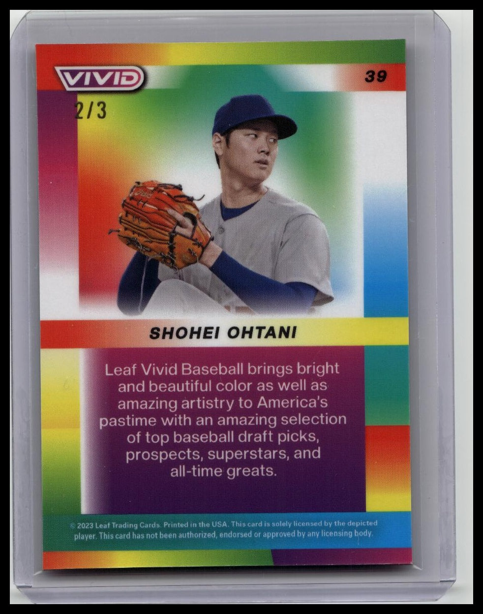 2023 Leaf Vivid Shohei Ohtani Cracked Ice #'d 2/3