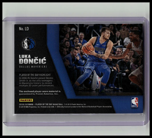 2018-19 Panini Player of the Day Memorabilia #LD Luka Doncic Rookie