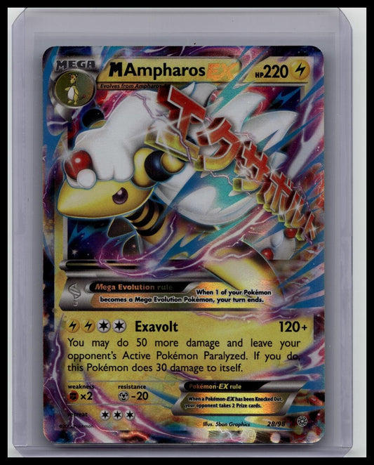 M AMPHAROS EX 2015 POKEMON ANCIENT ORIGINS RARE HOLO 28/98