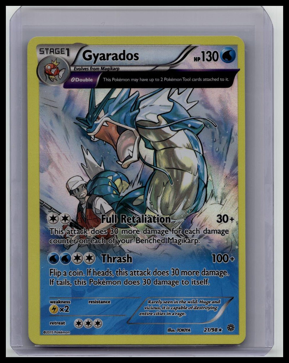 GYARADOS 21/98 - XY Ancient Origins Holo Rare Full Art - 2015 Pokemon Card TCG