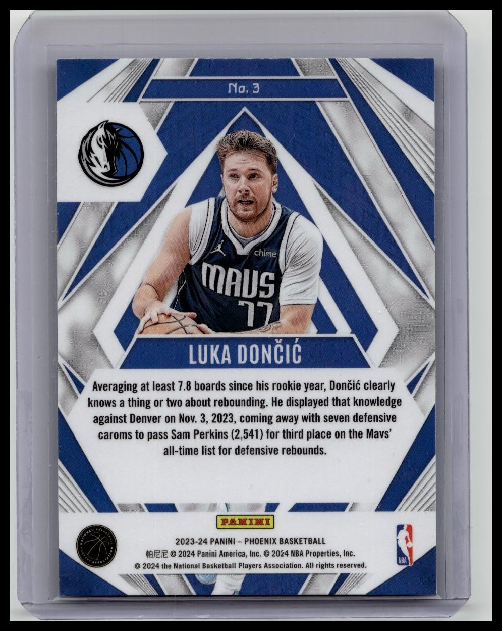 2023-24 Panini Phoenix Paragon Blue Ice Luka Doncic #3