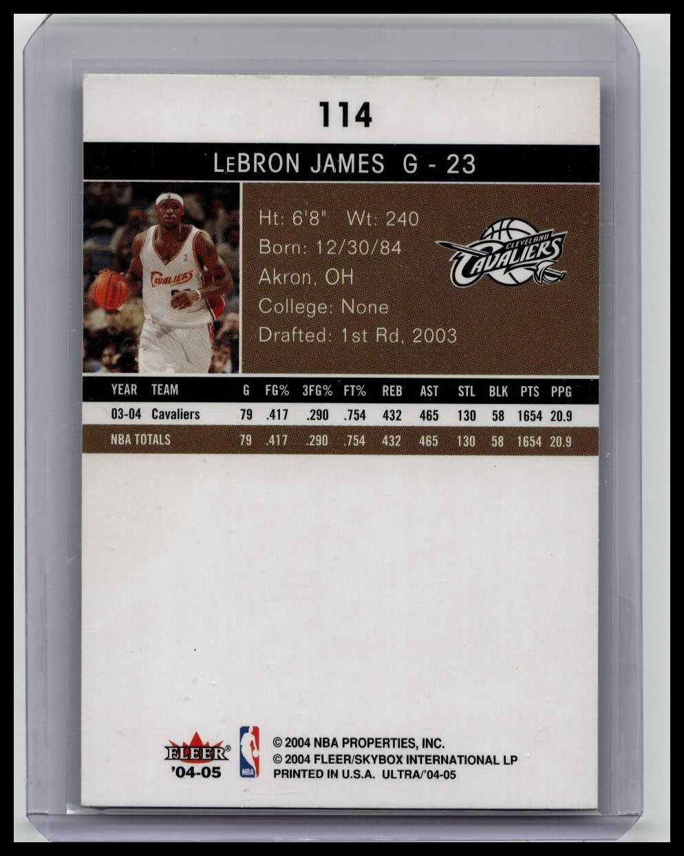 LeBron James 2004-05 Fleer Ultra #114 Cleveland Cavaliers