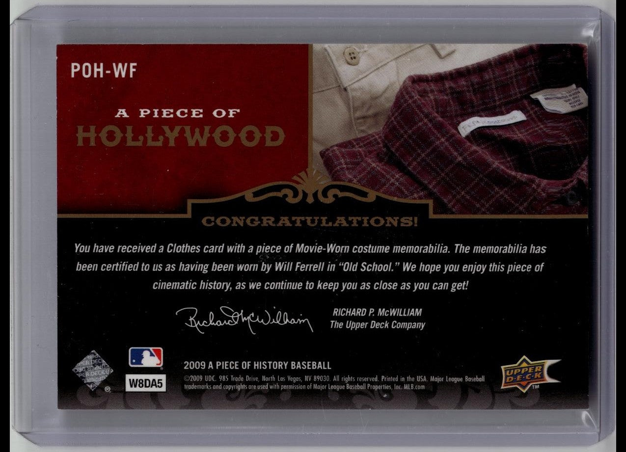 2009 Upper Deck A Piece of History Will Ferrell Old School Movie-Worn Relic