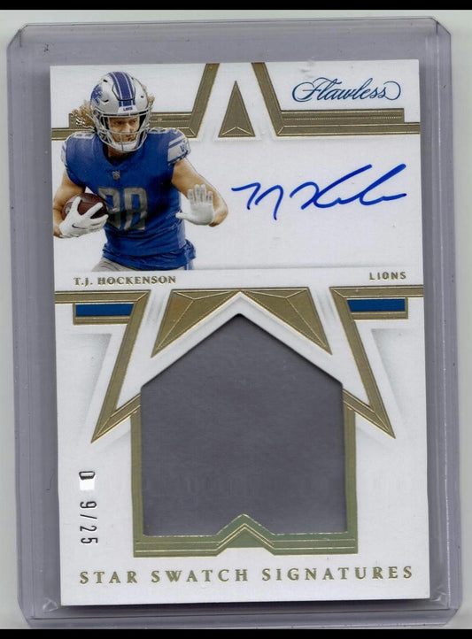 2021 Panini Flawless T.J. Hockenson Star Swatch Signatures Auto /25