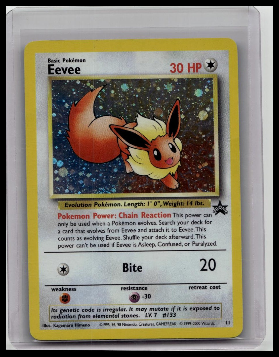Pokemon Evee #11 Black Star Promo Holo WOTC Vintage