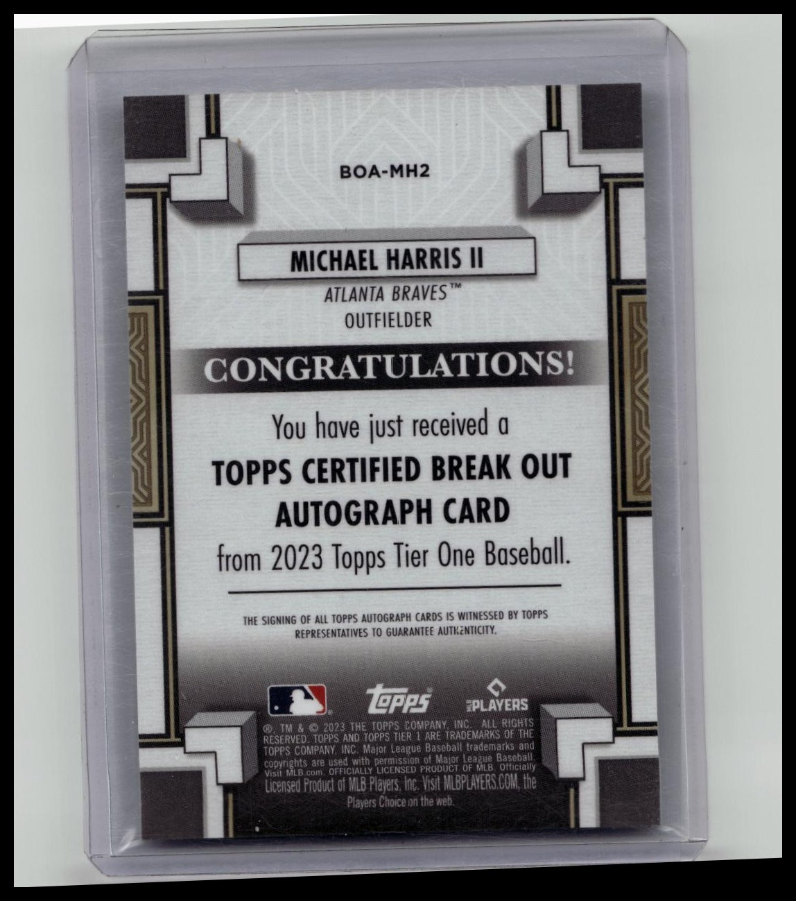 2023 Topps Tier One - Michael Harris II #BOA-MH2 Rc Auto /299