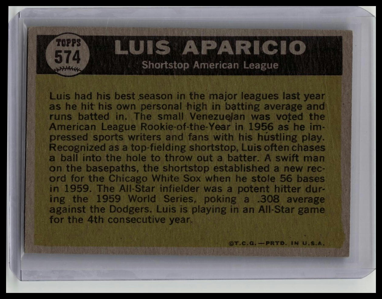 1961 Topps #574 Luis Aparicio