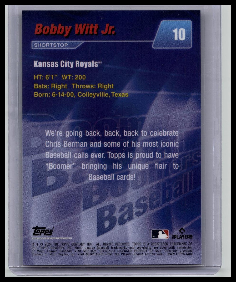 2024 Topps x Chris Berman BOBBY WITT JR. Silver /99 Boomer's Baseball Royals #10