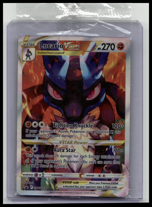 Pokemon Lucario VSTAR SWSH291 Crown Zenith Holo Black Star Promo SEALED