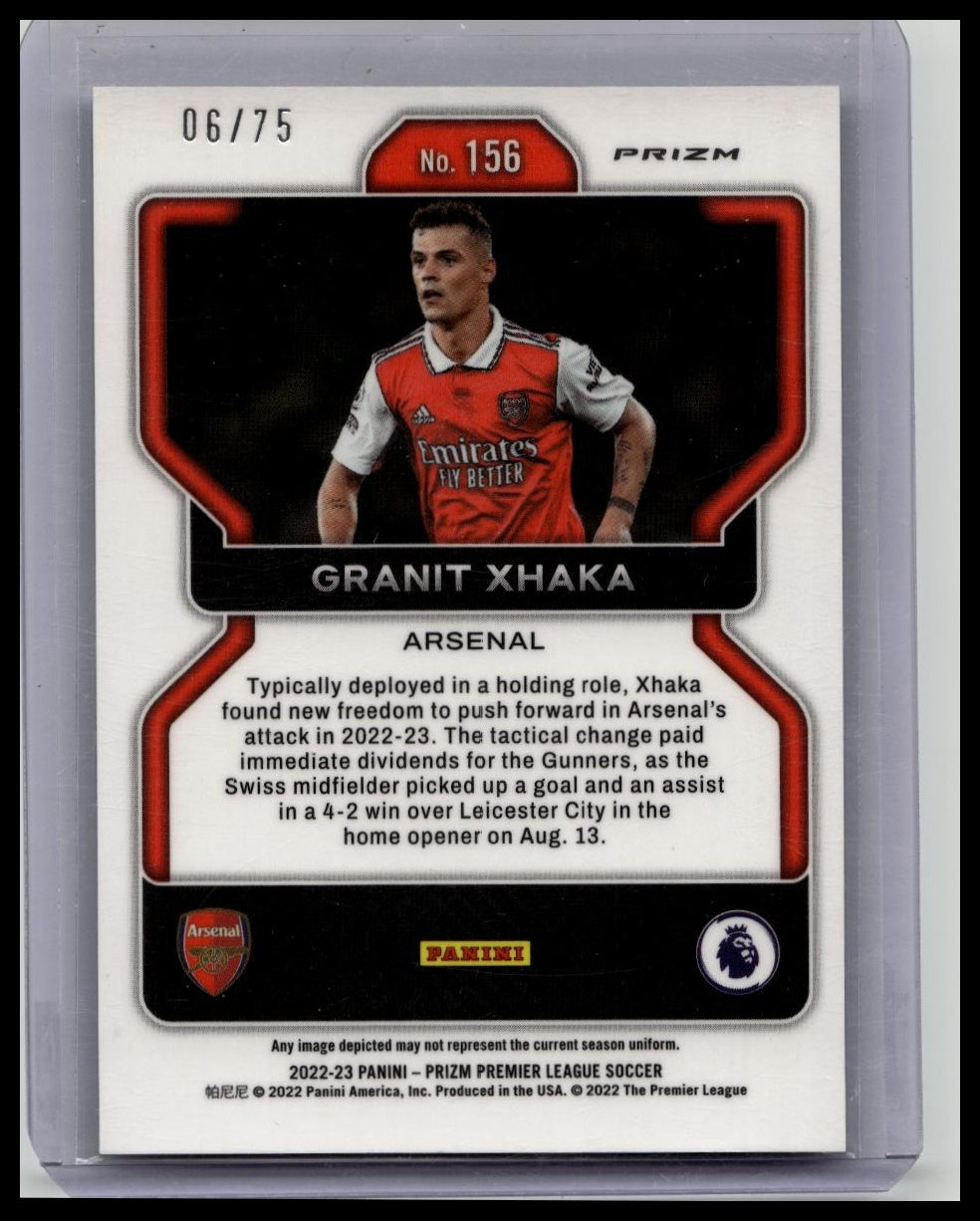 2022-23 Granit Xhaka Panini Prizm Blue Disco Arsenal Soccer /75
