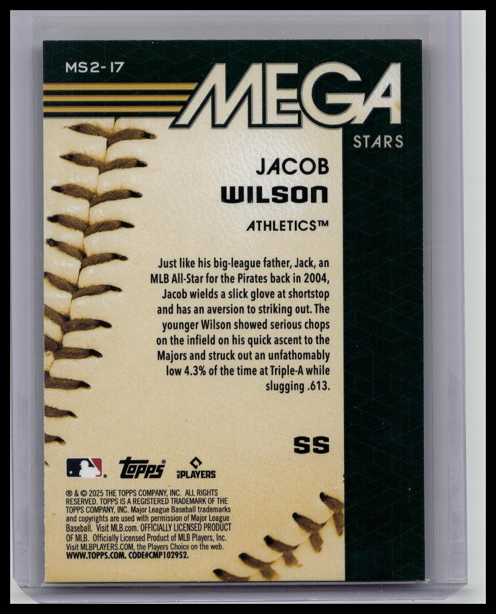 2025 Topps Series 2 - JACOB WILSON (RC) #MS2-17 Mega Stars Short Print CASE HIT
