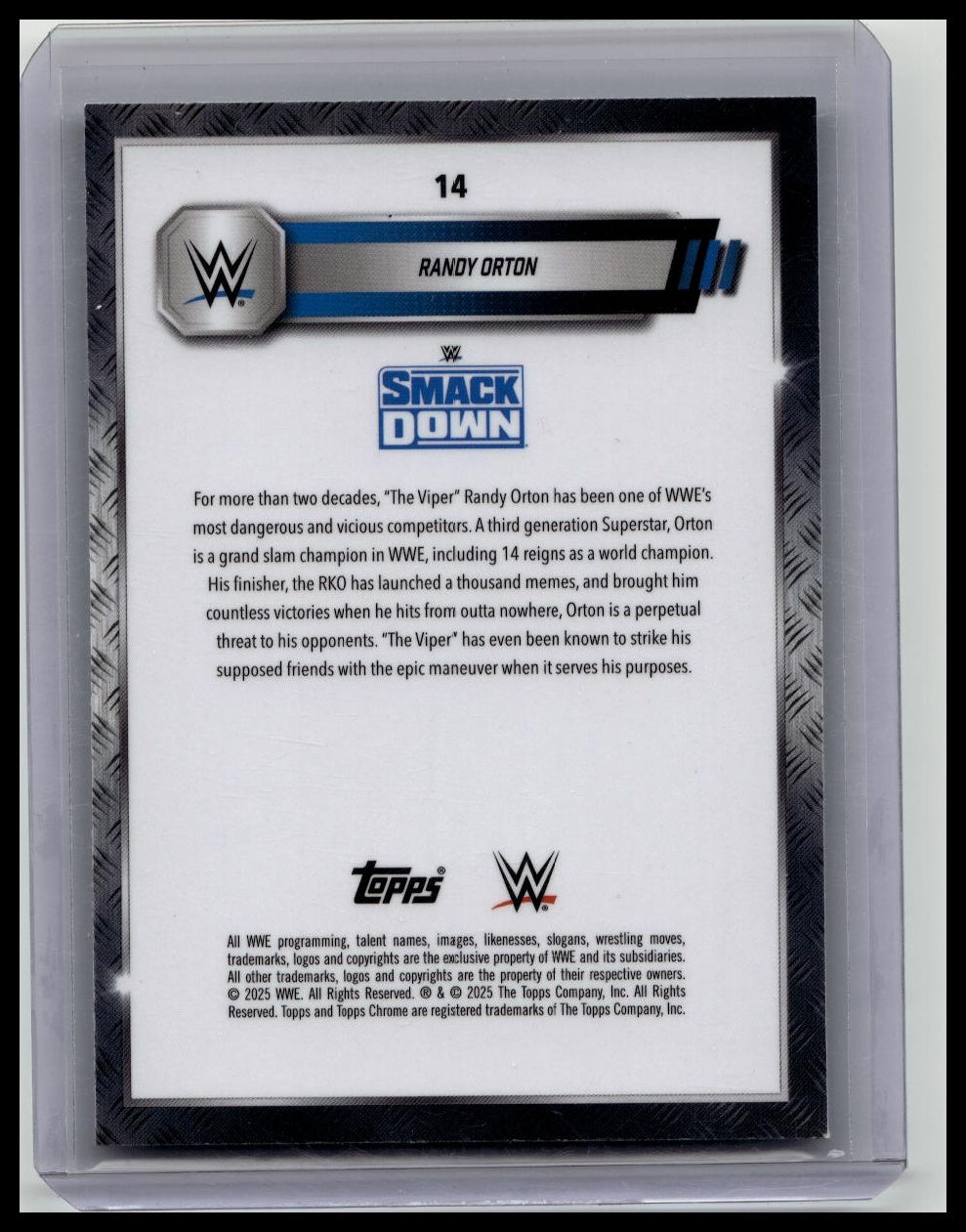 2025 Topps Chrome WWE Green Refractor /99 Randy Orton #14