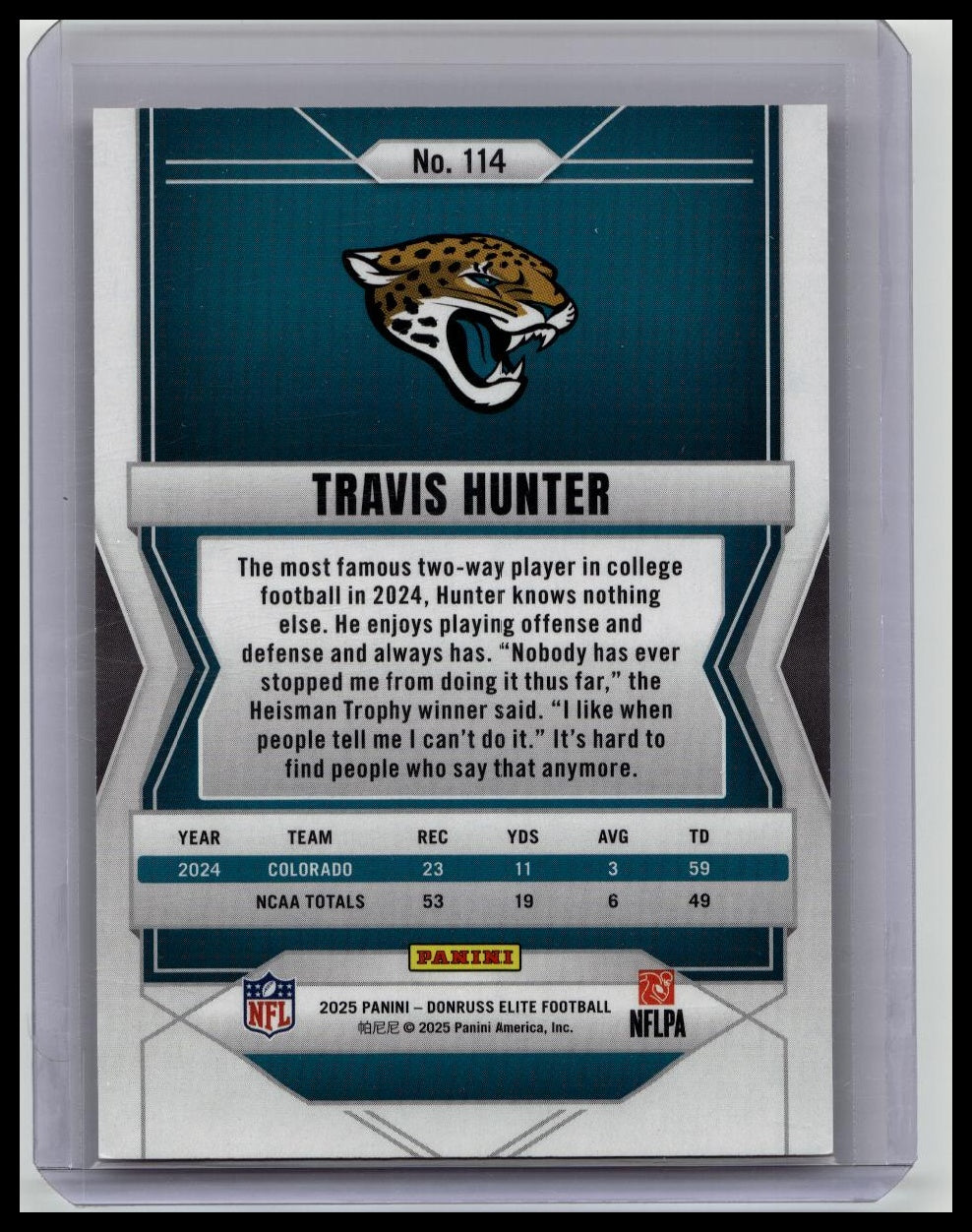 TRAVIS HUNTER RC 2025 Donruss Elite RED SP # /99 - Jacksonville Jaguars