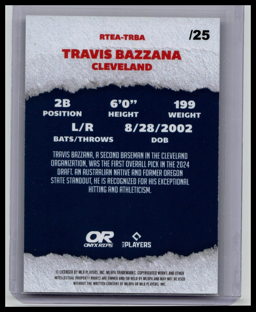 2025 Onyx Rips Travis Bazzana /25 Blue