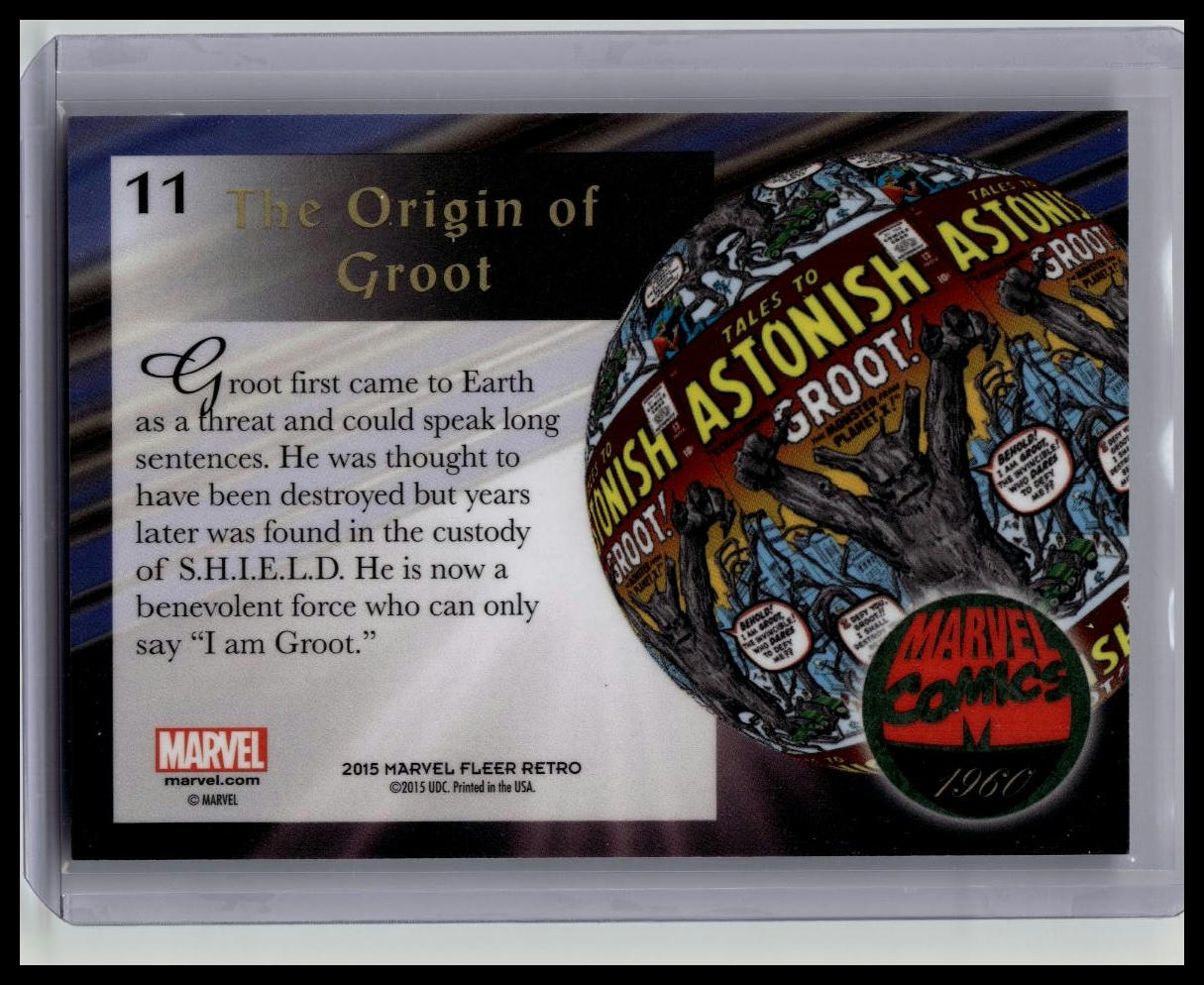 2015 Marvel Fleer Retro 1994 Flair Origins Marvel Groot #11