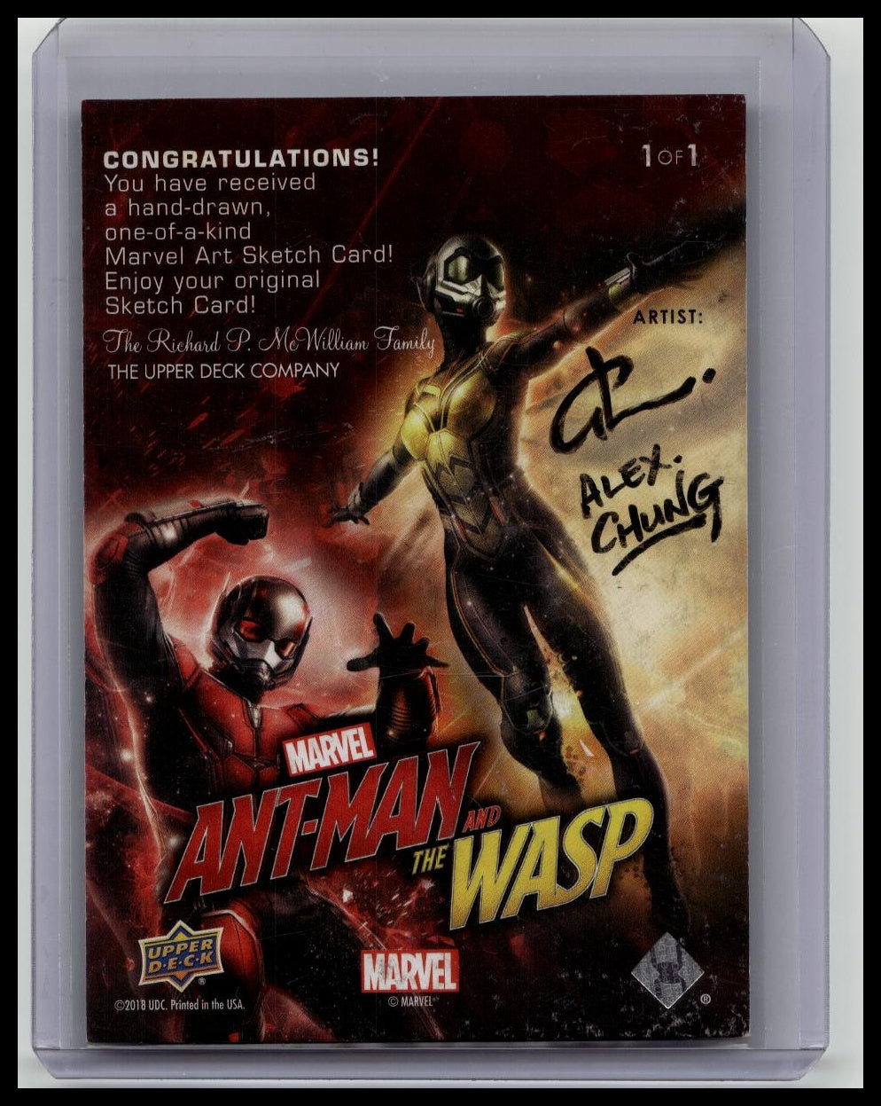 2018 UD Marvel – Ant-Man & Wasp Sketch 1/1 (Alex Chung)