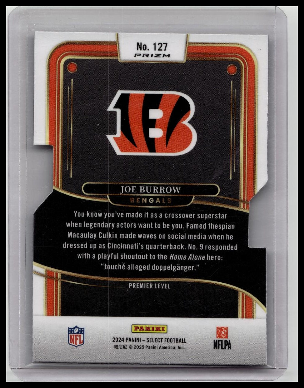 2024 Panini Select Joe Burrow Premier Level Silver Die Cut Prizm #127 Bengals