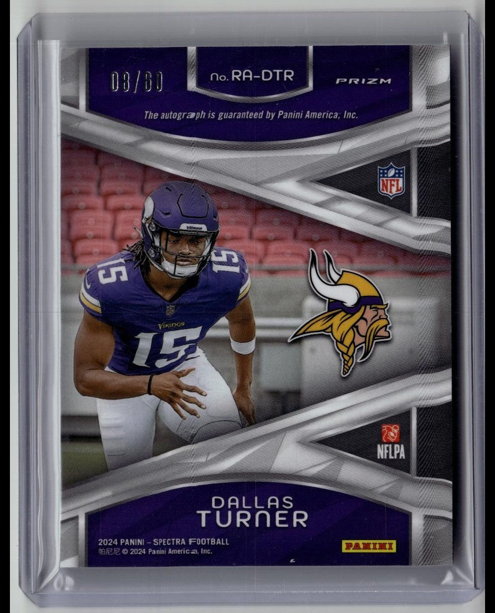 2024 Panini Spectra Football Dallas Turner Rookie Auto Hyper Prizm /60
