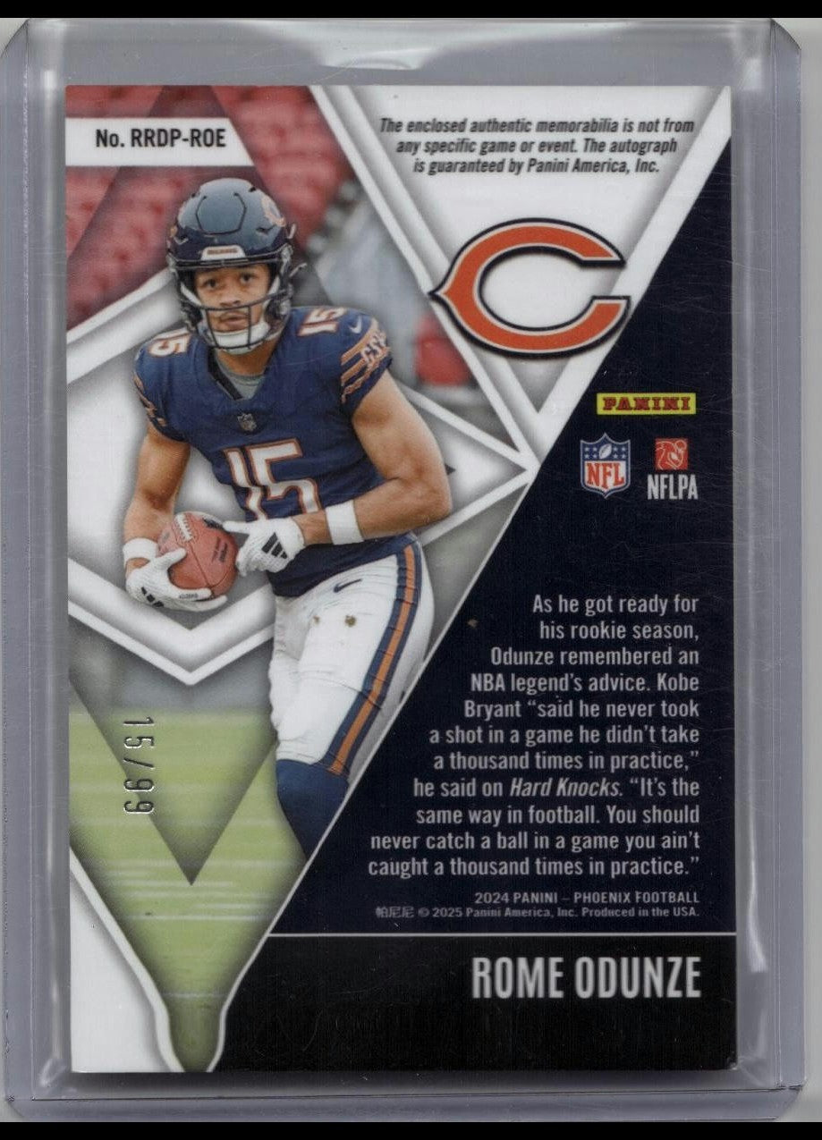 ROME ODUNZE 2024 PHOENIX RPA RISING ROOKIES DUAL PATCH RED RC AUTO /99