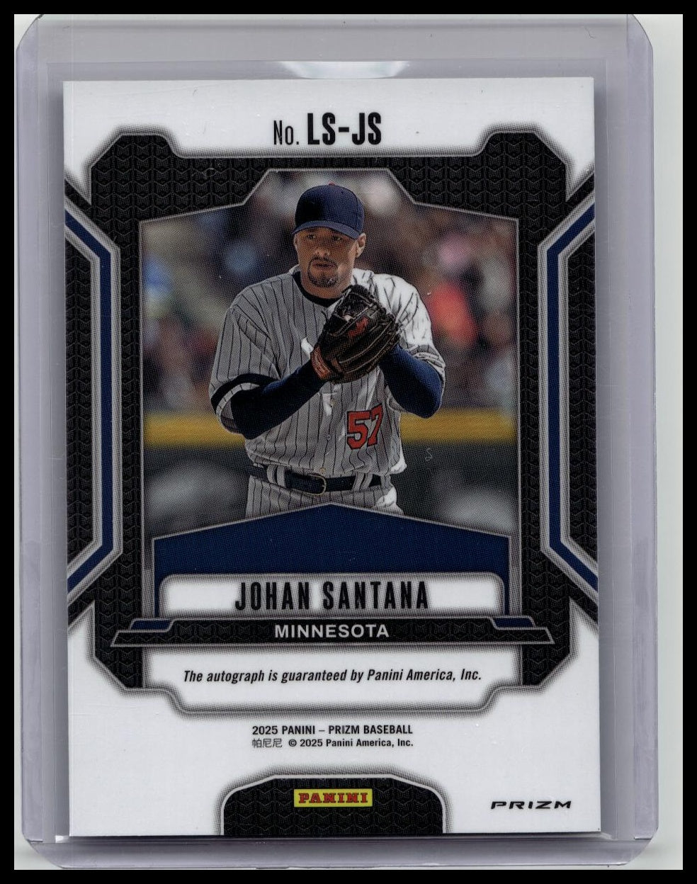 JOHAN SANTANA 2025 PANINI PRIZM LEGENDARY AUTOGRAPH SILVER AUTO