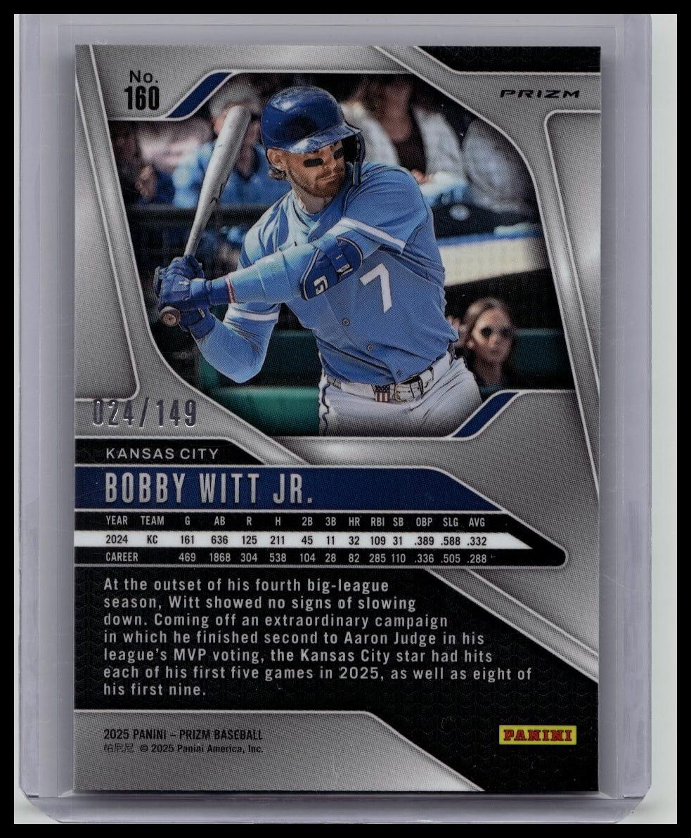 2025 Panini Prizm Baseball Bobby Witt Jr. Purple Prizm /149 - Royals