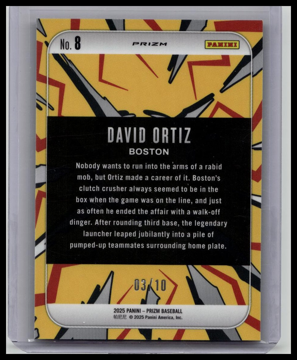2025 Panini Prizm Baseball Dingers #8 David Ortiz /10