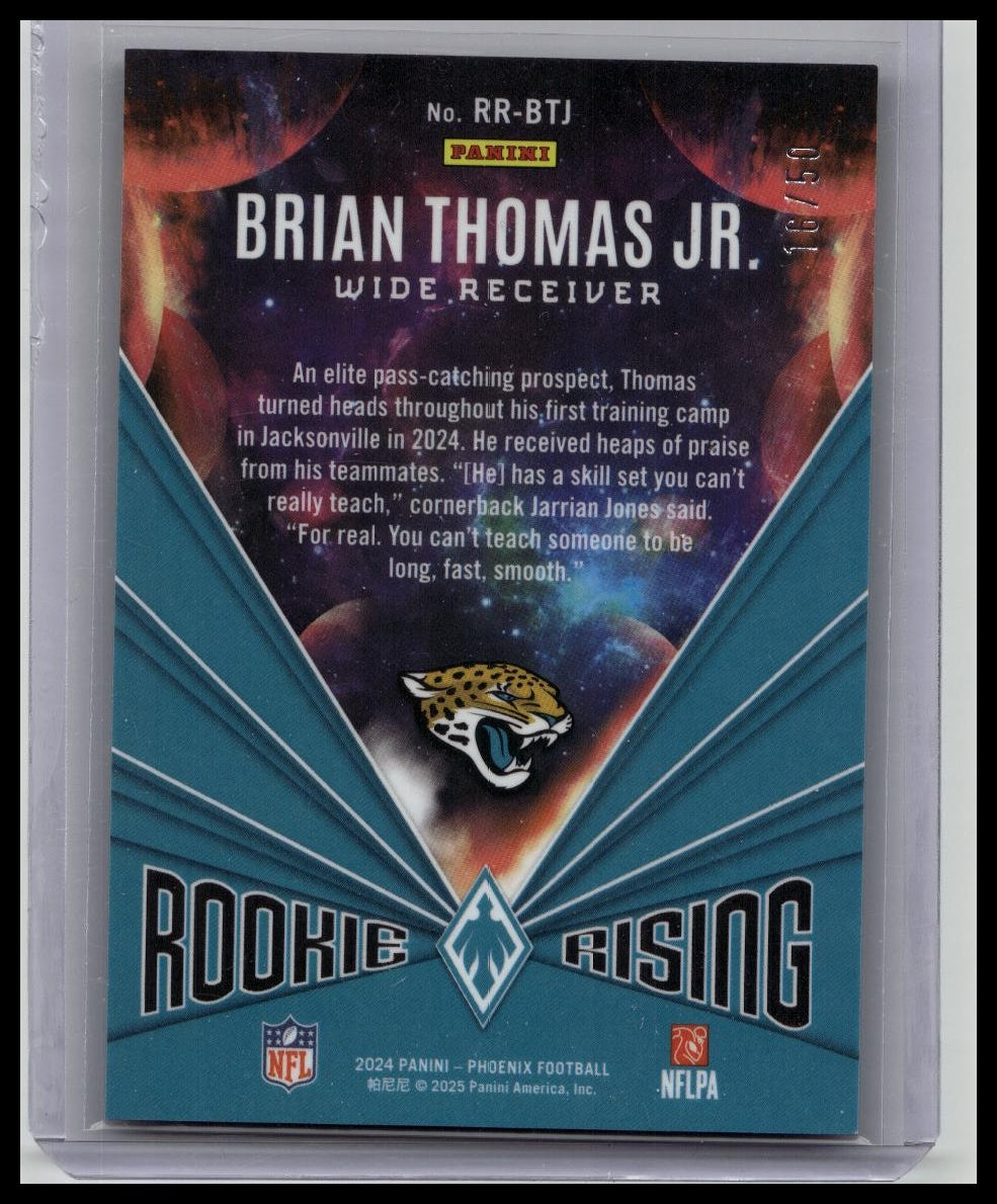2024 Panini Phoenix Brian Thomas Jr. Rookie Rising RC Blue Rookie /50