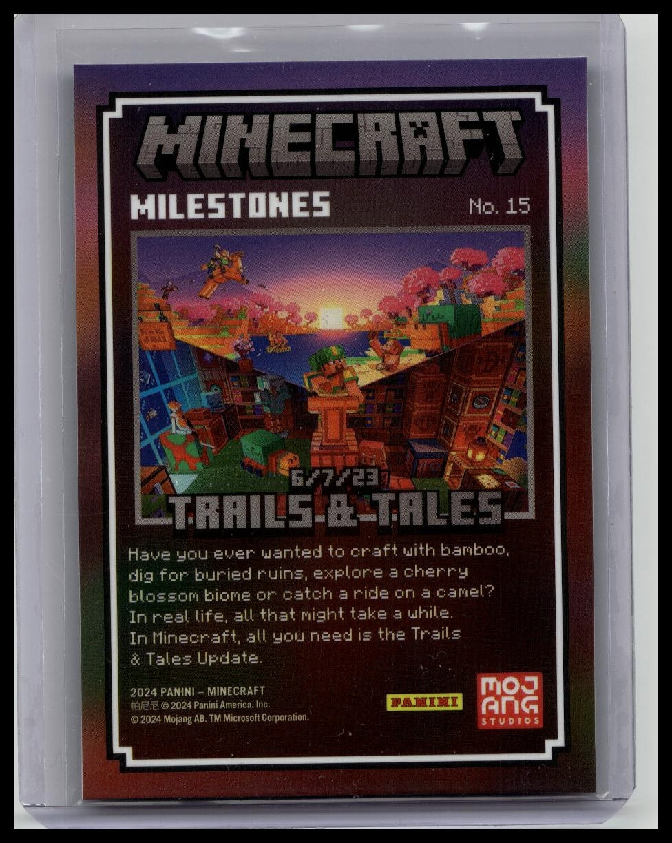 2024 Panini Minecraft #15 Trails & Tales Minecraft Milestones SSP Prizm Case Hit