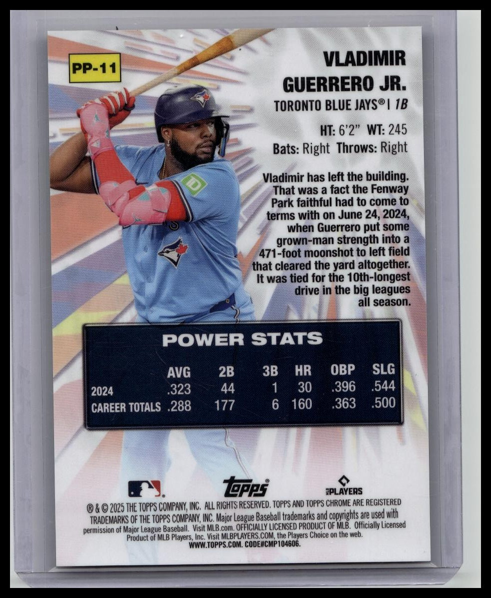 2025 Topps Chrome Logofractor - Power Players Vladimir Guerrero Jr. Gold /50