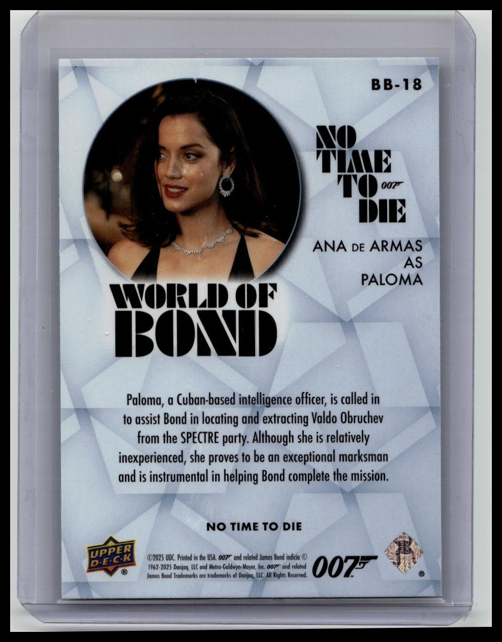 Ana De Armas 2025 UD Bond No Time To Die World Of Bond Holo Foil Paloma 007 BB-18