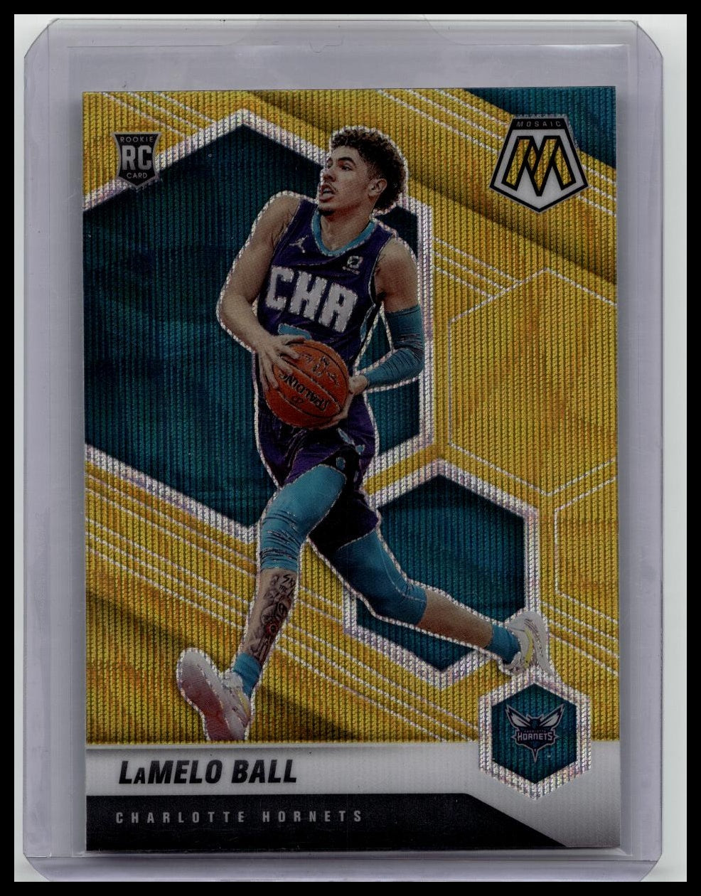 2020-21 Panini Mosaic - Rookie LaMelo Ball #202 Gold Wave Mosaic Prizm (RC)