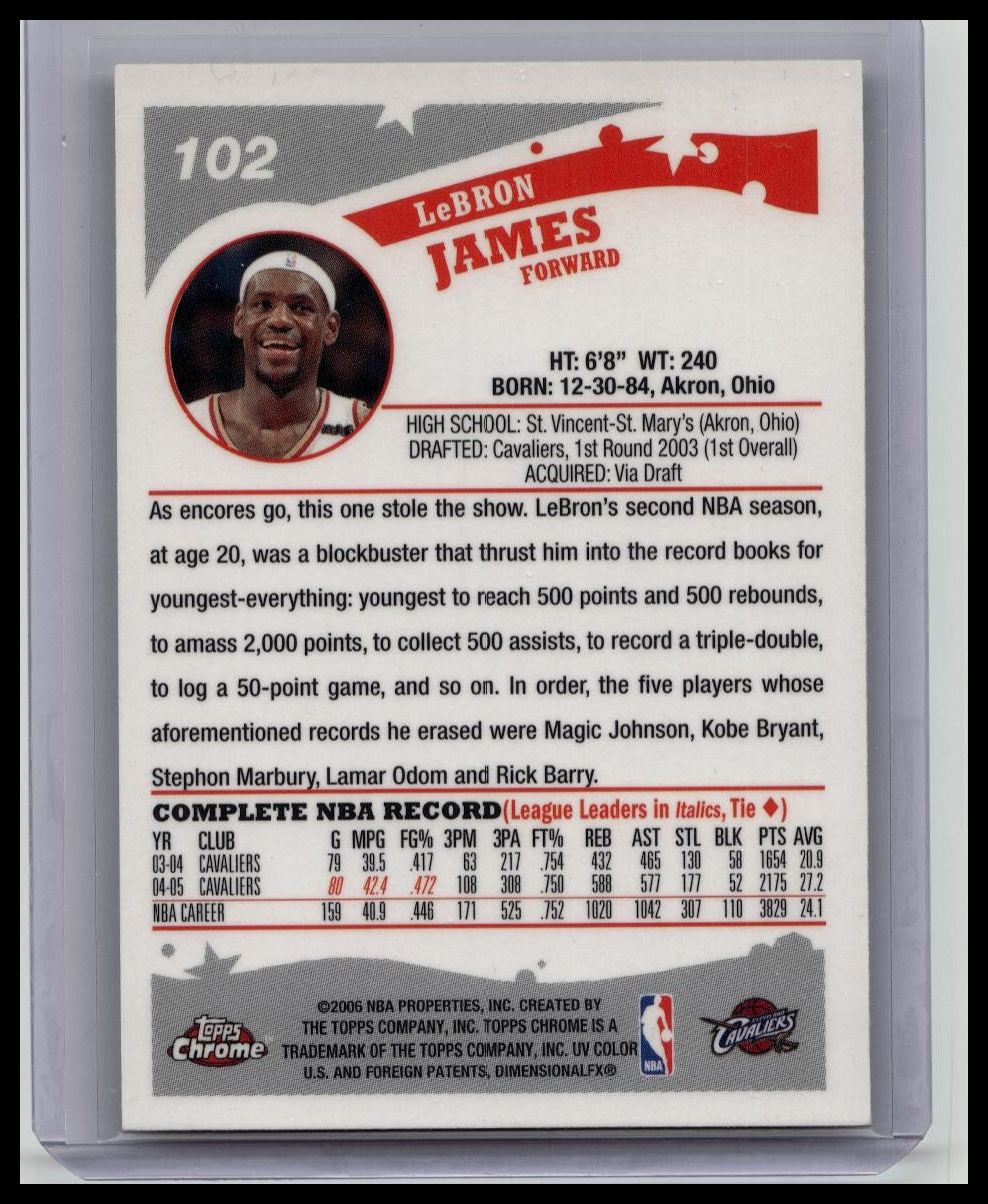 2005-06 Topps Chrome - LeBron James #102