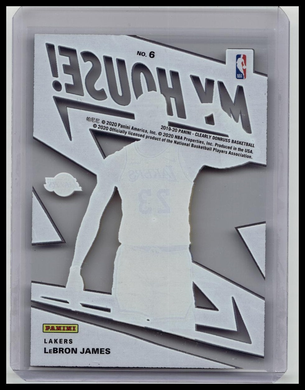 2019-20 Panini Clearly Donruss My House #6 LeBron James LAKERS