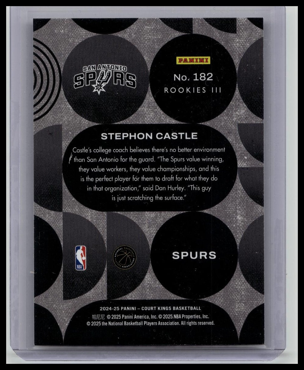 Stephon Castle 2024-25 Panini Court Kings #182 Rookies III Level 3 SSP