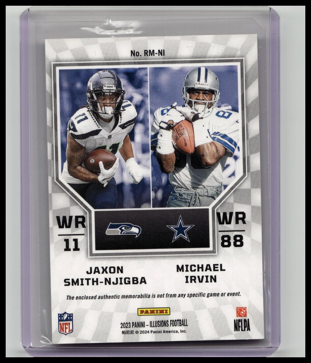 2023 Panini Illusions PATCH Jaxon Smith-Njigba Michael Irvin Rookie Idols Relic