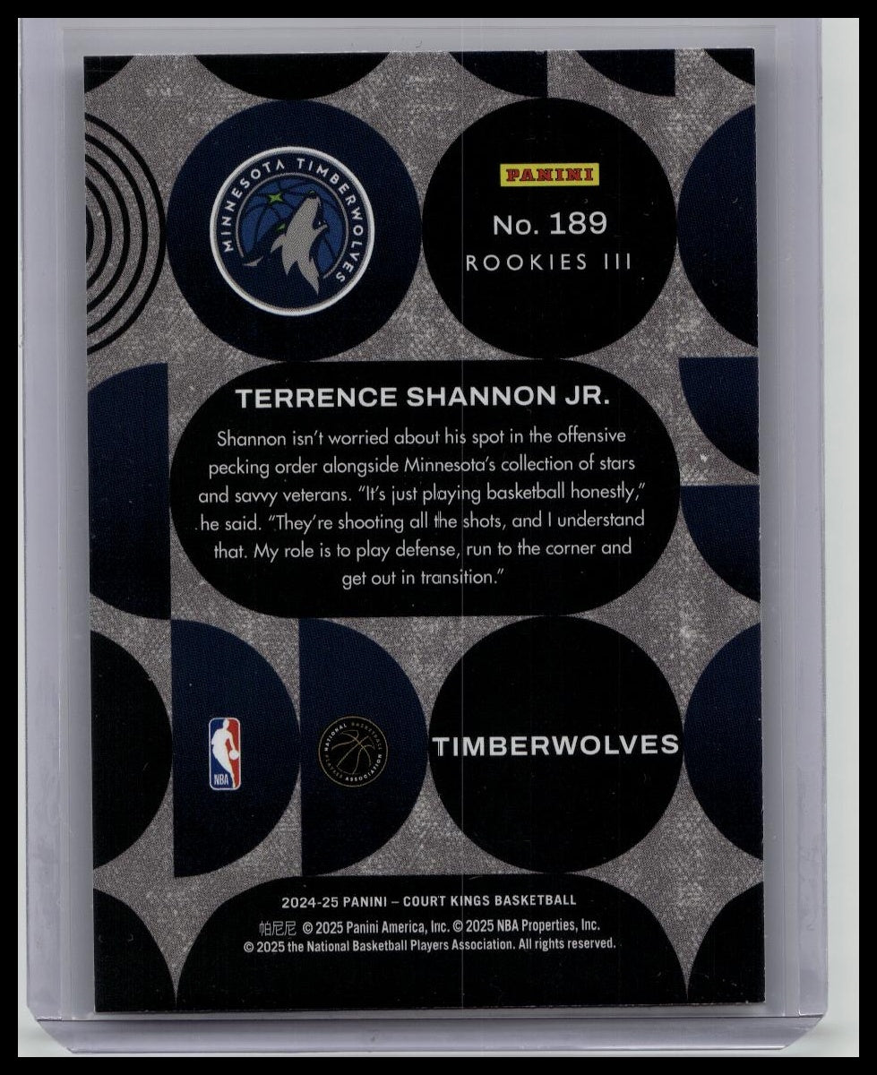 2024-25 Panini Court Kings #189 Terrence Shannon Jr. Rookies Tier III