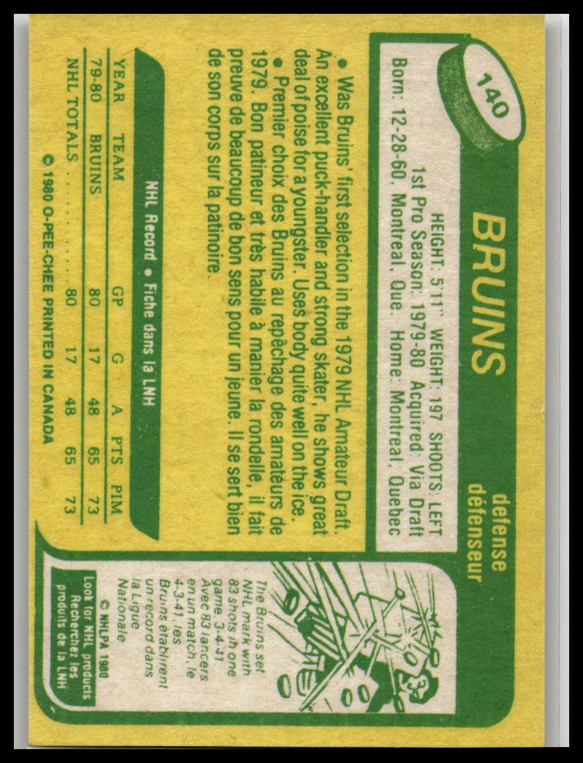 1980-81 O-Pee-Chee - Ray Bourque #140 (RC)