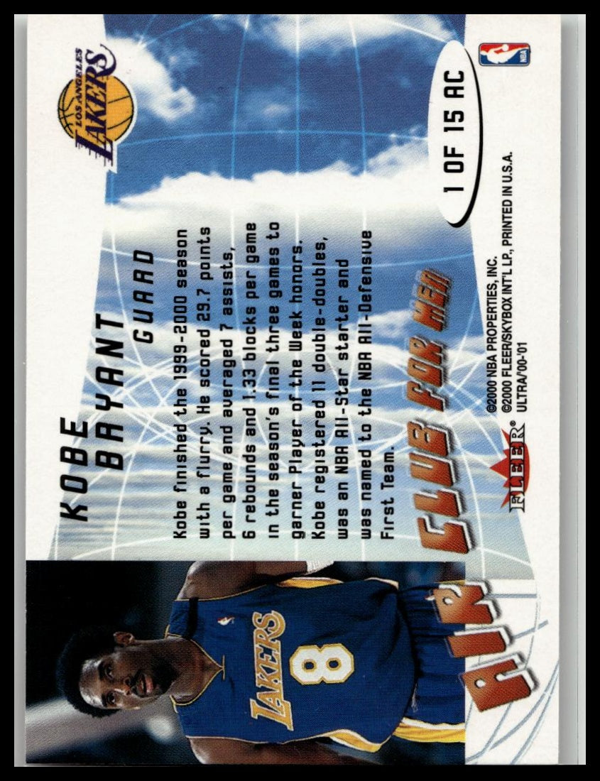 2000-01 Fleer Ultra Kobe Bryant Air Club for Men