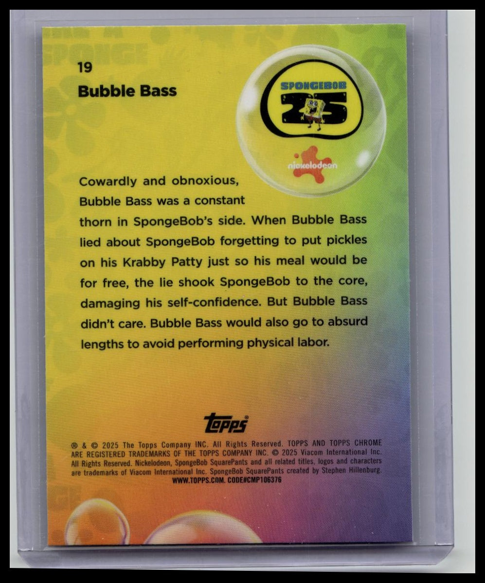 2025 Topps Chrome SpongeBob Squarepants Blue Refractors 009/150 #19 Bubble Bass