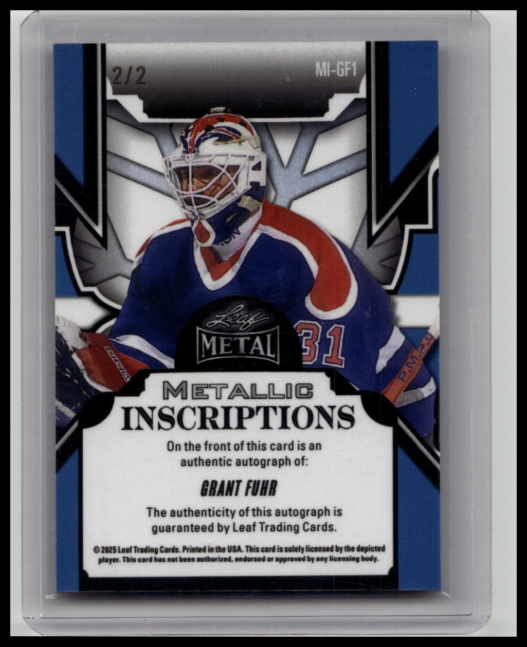 2025 Leaf Metal Grant Fuhr Inscriptions Coco Red AUTO 2/2